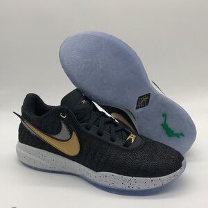 New Nike LeBron 20 Black Metallic Gold White Basketball Sneaker DJ5423-003 NWOB